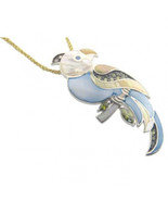 Fronay Vintage Mother of Pearl &amp; Zirconia Parrot Pendant in 925 Sterling... - $137.94 CAD