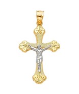 Genuine 14k Two-tone Gold 1.14&quot; Fancy Crucifix Cross Pendant For Men or ... - $255.28 CAD
