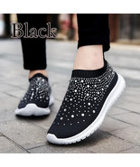 Women&#39;s Crystal Sock Sneakers Slip-on Comfy Athletic Running Walking Gym... - £15.54 GBP