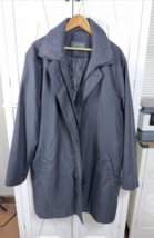 Lauren Ralph Trench Coat Men 48L  Black Goth Removable Quilted Liner - $60.00