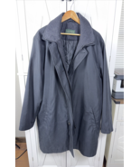 Lauren Ralph Trench Coat Men 48L  Black Goth Removable Quilted Liner - $60.00