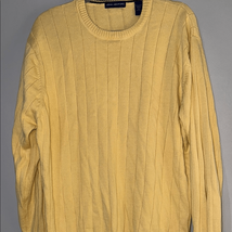 John Ashford Yellow Cable-Knit Crewneck Sweater - $15.68