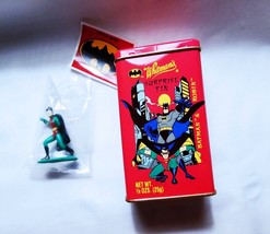 2 VTG Whitmans Surprise Tin BATMAN and ROBIN 1997 w Figure &amp; Sticker DC Comics - £14.15 GBP