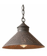 Stockbridge Hang Light with punched Willow in Kettle Black Tin - $2,331.81 MXN