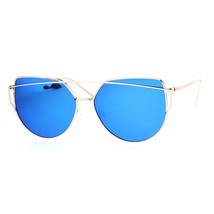 Retro Fashion Sunglasses Womens Half Round Wire Top Metal Frame UV 400 - £10.14 GBP