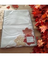Harvest Cutwork Ivory Table Cloth Fall Rust  Leaves  Oblong 52&quot;x70&quot; Than... - €27,17 EUR