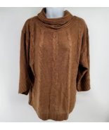 Kikit Sweater Womens XL Long Cable Knit Wool Blend Brown - £14.82 GBP