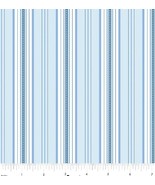 Cotton French Romance Simone Stripe Blue White Fabric Print by Yard D148.55 - $19.59 CAD