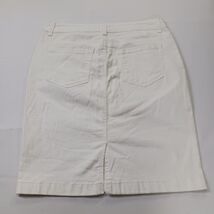 Charter Club Women's White Cotton Blend Rear Slit Denim Skirt Sz 10 (32W × 22L) image 2