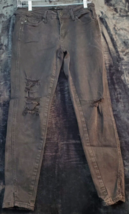 KanCan Jeans Women Size 28 Black Cotton Pockets Belt Loops Distressed Flat Front - £16.60 GBP