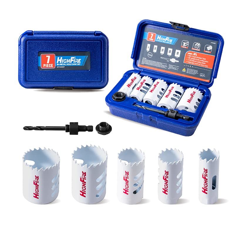 Bi-Metal Hole Saw Kit, 7-Piece Hole Saw Set, Pvc And Drywall - $28.81