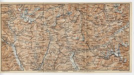 1930 Map Of Chiavenna Biasca Vicosoprano Campodolcino Madesimo Switzerland Italy - £16.91 GBP