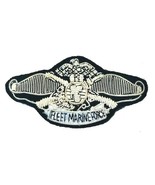 US NAVY FLEET MARINE FORCE FMF BADGE WING SILVER BULLION 3 INCH CP HAND ... - $24.00