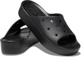 Crocs Classic Platform Slide Sandals Womens 6 Black 208180 NEW - £26.07 GBP