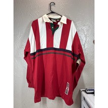 Sergio Men&#39;s Vintage Rugby Polo Shirt Long Sleeve Red White Mans Size Bi... - $613.68 MXN