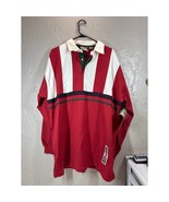 Sergio Men&#39;s Vintage Rugby Polo Shirt Long Sleeve Red White Mans Size Bi... - $613.68 MXN