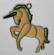 MM) Vintage Suncatcher Stained Acrylic Glass Unicorn Horse Hanging Ornament - £7.87 GBP