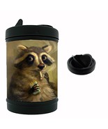 Smoking Racoon Novelty Black Metal Car Ashtray/Mini Trashcan - $234.15 MXN