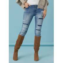 Women&#39;s OMG Zoey Zip Skinny Denim Patch Jeans - $48.00