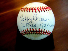 Bobby Brown Al Pres 1984-1994 Yankees Signed Auto Brown Game Used Baseball Jsa - £195.73 GBP