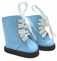 Blue Lace Up Boots w/ Chunky Soles fit 18&quot; American Girl Size Doll - £3.94 GBP