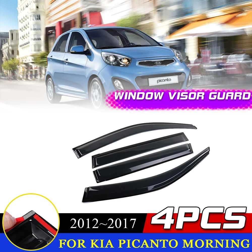 Car Windows Visor for Kia Picanto Morning TA 2012~2017 2013 2014 2015 Do... - $139.39