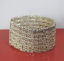 Sterling silver braided woven extra wide textured Chain Bracelet, AK 925 Turkey - £148.33 GBP