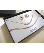 Department Store18k Rose Gold/SS Plated Diamond Accent Necklace Set C500... - $1,151.31 MXN