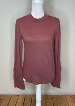 we the free People NWOT women’s long sleeve button neck top size S rouge L6 - $24.86