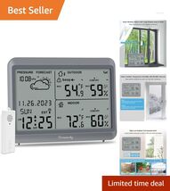Wireless Atomic Weather Clock with Inside/Outside Temperature &amp; Custom A... - $74.20