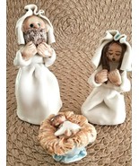 Beautiful Nativity MARY JOSEPH BABY JESUS Hand Crafted Signed UNIQUE STU... - £54.13 GBP