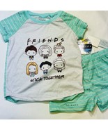 Girls XS Friends 2pc Pajama Set Size  4 5 Shirt and Shorts Stripes - £13.28 GBP