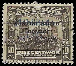 1937 NICARAGUA Stamp - Overprint Air Mail, 6c/10c SC# C180 D92 - £1.10 GBP