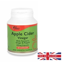 Apple Cider Vinegar with turmeric ginger pepper 400mg 60 capsules weight... - $6.65