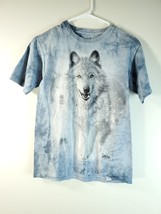 The Mountain Wolf T Shirt Youth Large Blue Gray Tie Dye 100% Cotton Pullover - £10.86 GBP