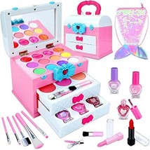 Washable Kids Makeup Kit for Girls 3-8,Real Makeup Toy Set Birthday Christmas - £33.73 GBP