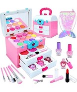 Washable Kids Makeup Kit for Girls 3-8,Real Makeup Toy Set Birthday Chri... - $42.07