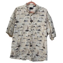 Puritan Swordfish 3XL Button Down Casual Shirt Men’s Size Short Sleeve F... - $19.79