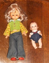 1975 Playmate Shirley+ Baby Doll Hippy Chick Denim Toy Bell Bottom Blue J EAN Vtg - £36.11 GBP