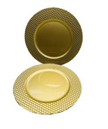 Vinyl Hammered Round Gold 13&quot; Charger Plates  (2) Deco/No Food Safe - $33.79 CAD