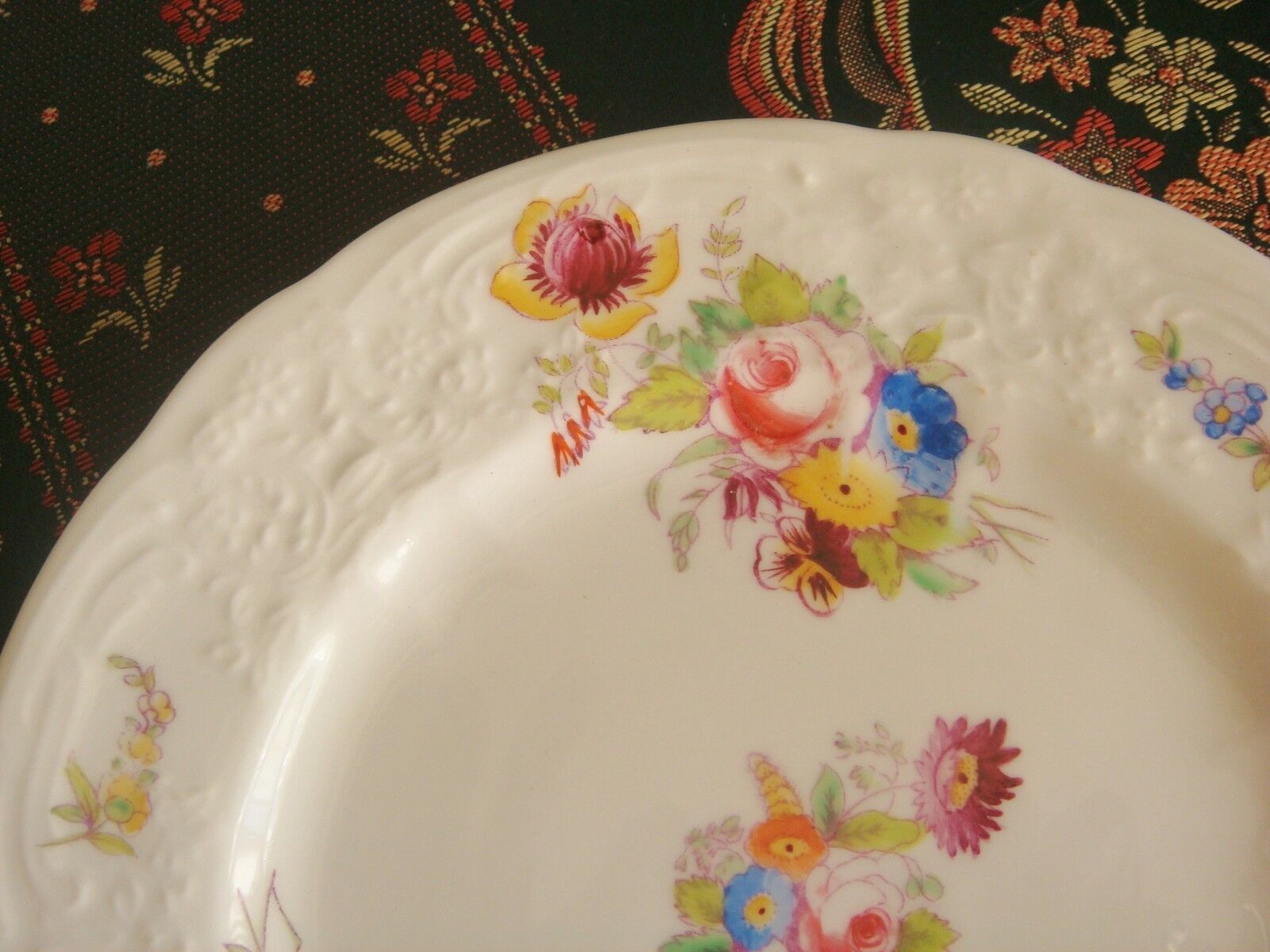 Coalport England  MIDCENTURY set of 8 dessert white and floral plates 7" - $94.05
