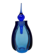Art Glass MCM Blue Perfume Bottle with Stopper - $49.49