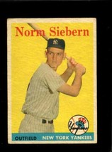 1958 TOPPS #54 NORM SIEBERN VG (RC) YANKEES UER *NY8425 - $8.82