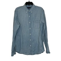 J.Crew Jeans Button Down Casual Shirt Men Large Slim Fit Longsleeve Cotton Denim - £21.30 GBP