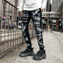 2021 new personality hip hop trend alphanumeric printing feet pants Hara... - £19.67 GBP+