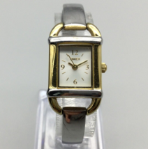 Timex Watch Women 20mm Silver Gold Two Tone Rectangle Dial New Battery 6&quot; - £19.56 GBP