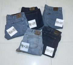 5 VTG Reg Straight Leg Cowboy Cut Tapered Jeans 42x29 40x29 40x28 Wrangl... - $31.68