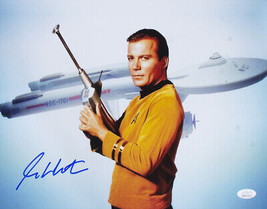 William Shatner Signé 11x14 Horizontal Star Trek Photo W/Pistolet JSA ITP - £152.89 GBP