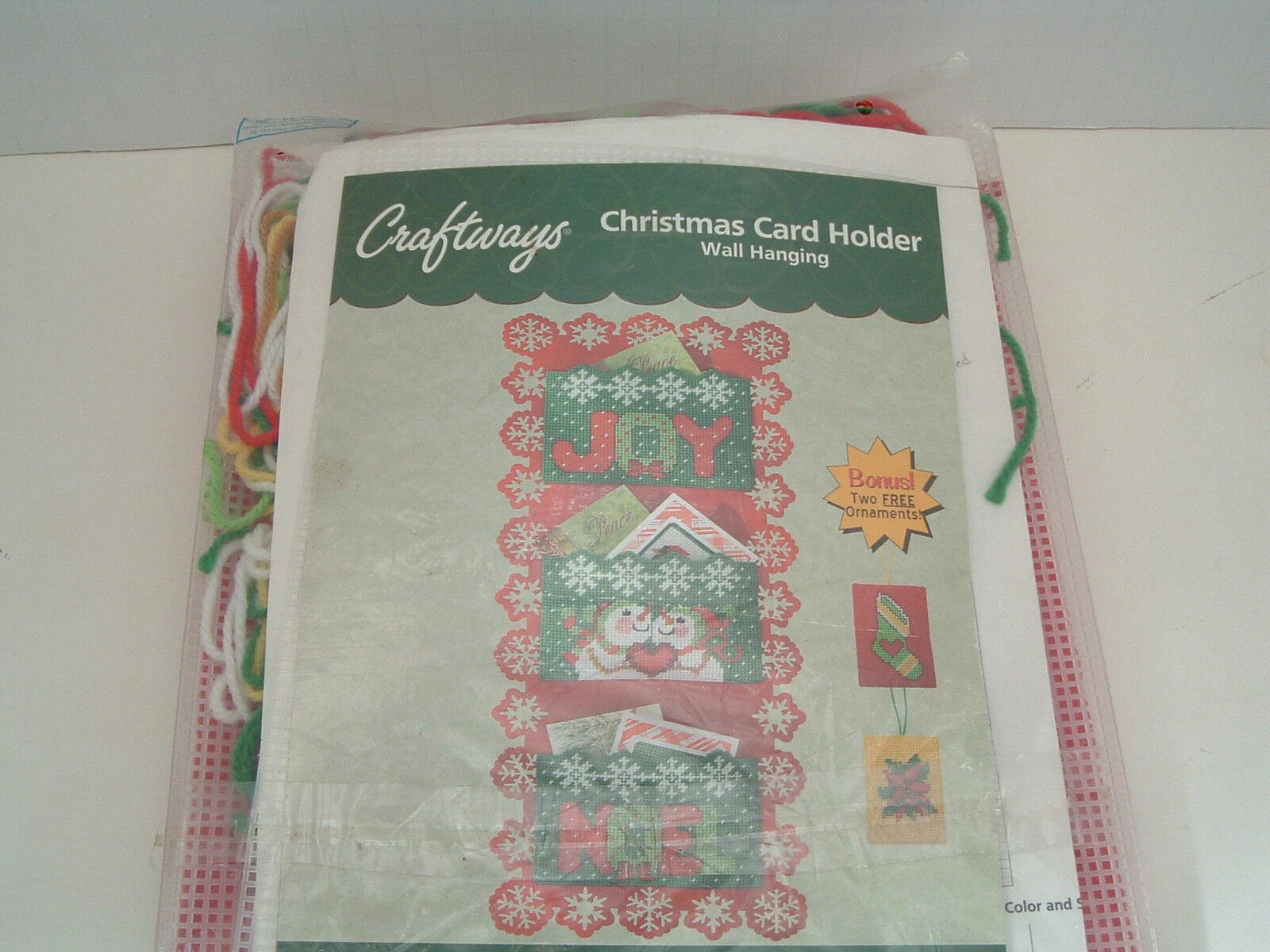 Christmas card holder wall hanging plastic canvas kit  craftways brand  - $19.75