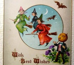 Halloween Postcard Winsch Back Witches Goblin Gottschalk Dreyfuss &amp; Davis 2402 - £97.69 GBP